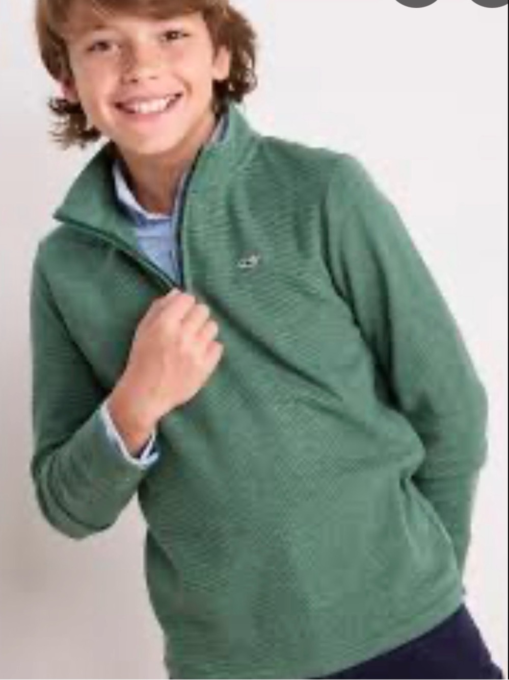 Vineyard Vines Men's Green Quarter-Zip Sweatshirt